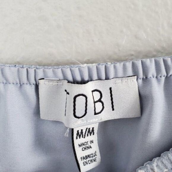 Tobi Mel Off Shoulder Mini Skater Dress Light Blue Size Medium - Picture 6 of 8